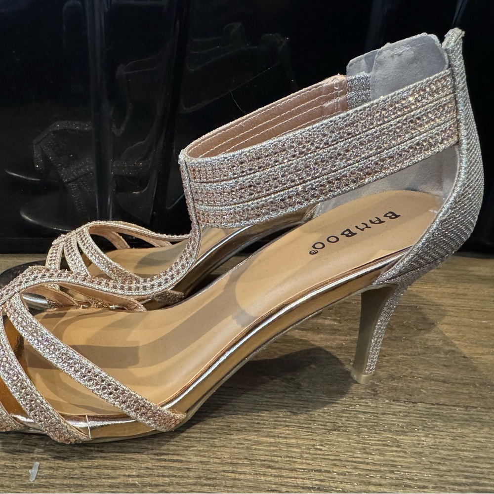 Rose gold Bamboo pumps